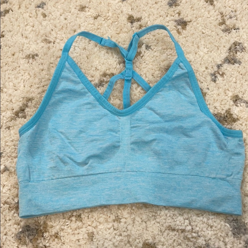 Strapped back sports bra